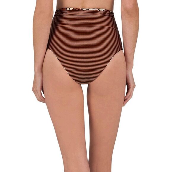 Volcom Roam Free Highwaist Bikini Bottom Floral/Stripes NWT Size XS - Picture 3 of 12